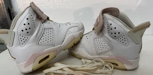 Nike Women’s Air Jordan 6 Retro White Leather Sneakers DH9696-100 Size 7 W - Picture 1 of 7
