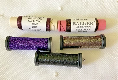Needlepoint Kreinik Metallic Threads Lot of 5 Spool Asst Color Blending Filament - Image 1 of 4