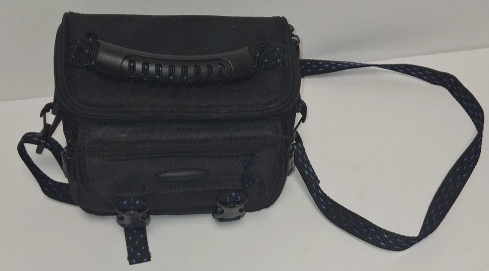 Samsonite Camera Bag with handle and shoulder strap black with blue highlights - Image 1 of 4