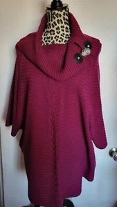 East 5th Womens Sweater Size XXL Cable Knit Cowl Neck 3/4 Sleeve (K1073) - Picture 1 of 6