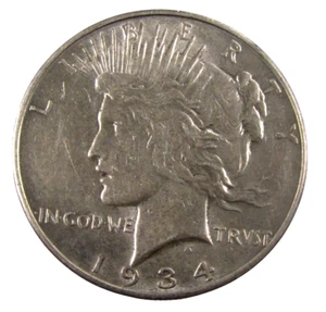 Peace Dollar 1934-D Circulated 90% Silver US Dollar - Picture 1 of 2