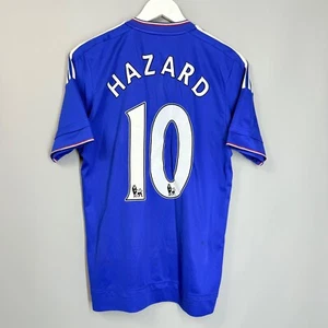 CHELSEA 2015/2016 HOME FOOTBALL SHIRT SOCCER JERSEY ENGLAND ADIDAS M #10 HAZARD - Picture 1 of 8