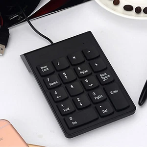 USB Wired Number Pad Numeric Keypad Number Keyboard For Laptop Desktop 18 key UK - Picture 1 of 12