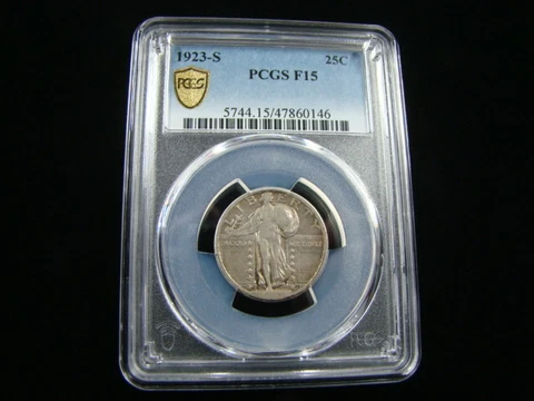 1923-S Standing Liberty Silver Quarter PCGS Graded F15 #47860146 Cover