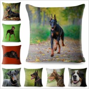 Wisdom Germany Doberman Dog Print Cushion Cover Sofa Home Decor Pillows Cases - Picture 1 of 29
