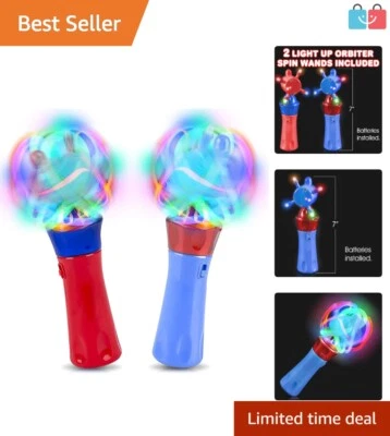 Encantadoras varitas de luz giratorias para niños - Paquete de 2 juguetes sensoriales divertidos Foto 1 de 4