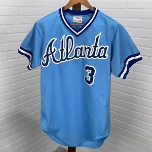 Wilson Jersey Mens Medium Blue ATLANTA Braves #3 Dale Murphy 80s VTG USA - Picture 1 of 7