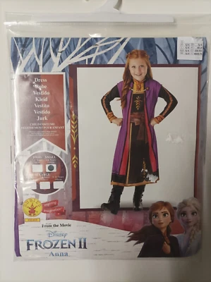 RUBIE´S Kinder Kostüm Eiskönigin Anna Frozen II Kleid 3-4 Jahre 104 cm Fasching Karneval