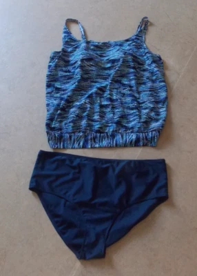 Tankini blau gemustert Größe 5o/52D - Bild 1 von 3