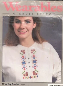 Wearables to Cross-Stitch Kit Country Border 60270 For Shirt Golden Bee Vintage  - Picture 1 of 3