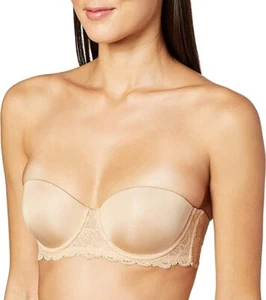  Calvin Klein Seductive Comfort Strapless Multiway Bra Beige 38C - Picture 1 of 5