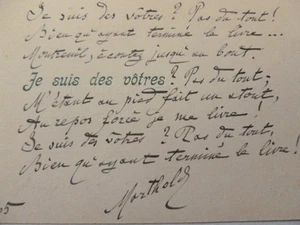 5/ JULES DE MARTHOLD / Poème Autographe à Albert Montreuil 1905 - Foto 1 di 3
