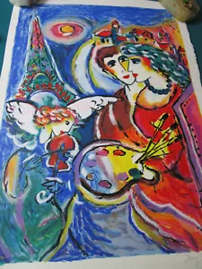 Zamy Steynovitz Serigraph -Ap- Pencil SigneMusic By Angel 29 X 20" - Picture 1 of 7
