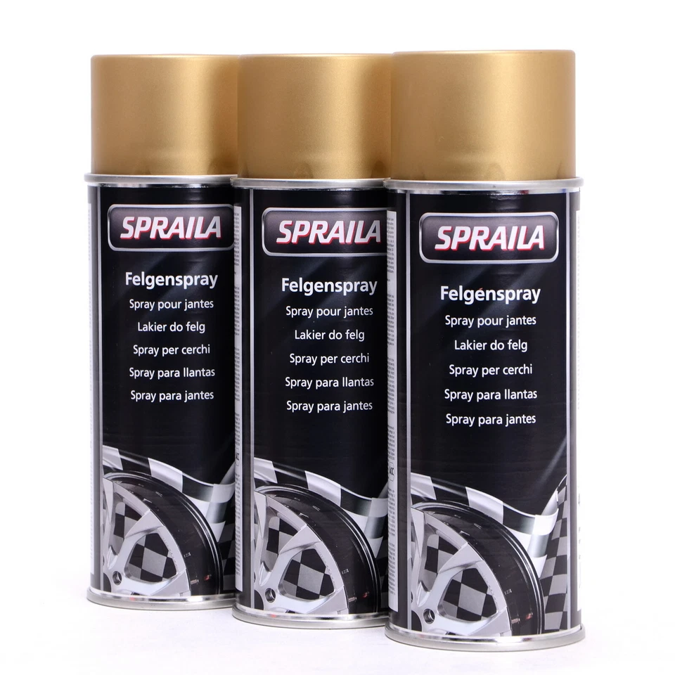 Felgengold Lackspray 3 x 400ml Sprühlack Spraydose Autolack Spraila AutoK 300038 - Bild 1 von 1
