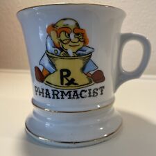 Vintage Pharmacist Rx Coffee Mug White Gold Trim C-798 Japan Pencil Holder
