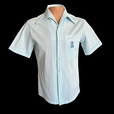 Vintage IOLANI Hawaiian Aloha Shirt Covered Buttons Pineapple Fits Small - Image 1 of 4