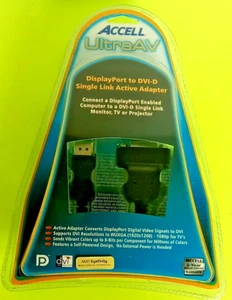 Accell UltraAV B087B-005B DisplayPort to DVI-D Cable Adapter - 10" DVI - Picture 1 of 9