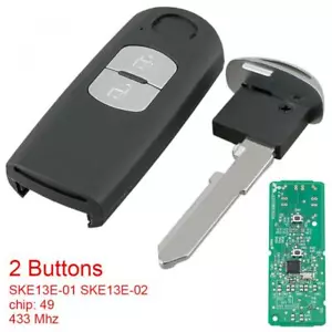 2 Buttons Smart Remote Car Key Fob Fit for Mazda CX-5 Fit for Mazda 3 2015-2018 - Foto 1 di 8