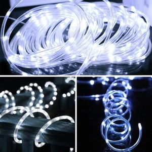 5/10/30M LED Solar Powered Outdoor String Light Garden Patio Flashing Rope Strip - Picture 1 of 22