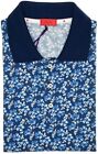 Isaia Polo Shirt Pique Size Small Blue Floral 06Pl0161 325