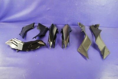 13-17 Kawasaki Ninja 300 Front Left Right Fairing Trim Set Black OEM - Image 1 of 4