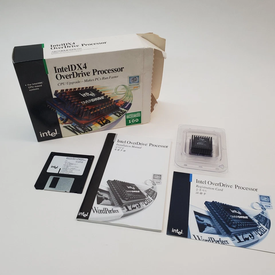 NEW DX4 100 BOXED INTEL PROCESSOR OVERDRIVE DX4ODPR100 486 100Mhz CPU 33/100 - Image 1 of 4