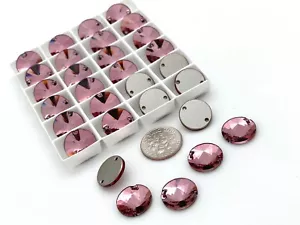 6 Pieces, Swarovski Sew On Flat-Backs, 14mm Antique Pink F #3200 - Picture 1 of 1