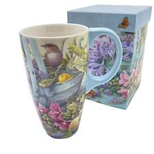 Lang: Ceramic Latte 18 oz. Mug ~ Colorful Florals "Basket of Flowers” with Box
