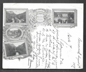 Matlock Bridge Jugendstil Hofkarte Derbyshire England 1899  - Bild 1 von 1