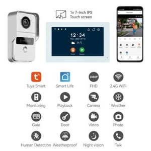 Smart Home Türklingel 7"/10" Indoor 2pin-Wired WiFi Monitor Entsperren Gegensprechanlage - Bild 1 von 16