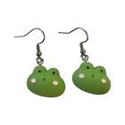 Frog Earrings Cute Kawaii Stainless Steel Dangle Drop Green Quirky Alt Geek