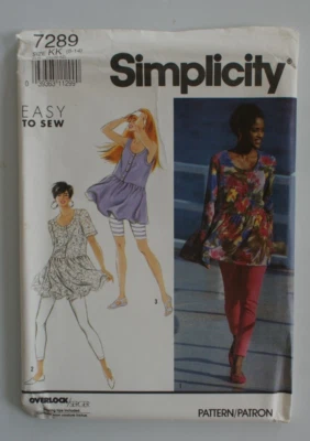 SIMPLICITY #7289 MISSES SIZES 8-14 LEGGINGS BABY DOLL TOP & HEADBAND PATTERN UC - Image 1 of 3