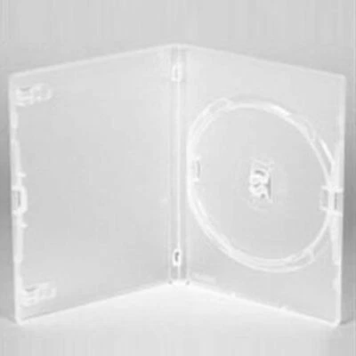 100 X Single DVD Case Cases 14mm Spine Clear Transparent UK Stock  - Image 1 of 2