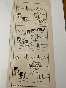 Vintage 1942 Pepsi Cola Rescue Dog O. Soglow Comic Art Soda ad - Picture 1 of 1