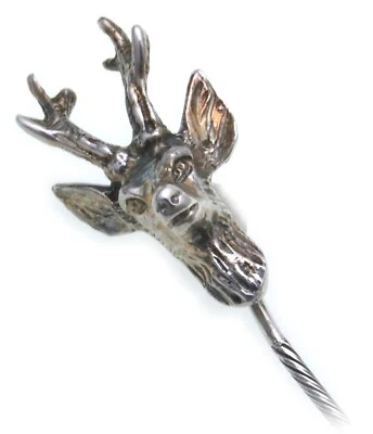 Spilla Per Cravatta Cervo In Argento 925 Gioielli Da Caccia Gioielli Grandel - Immagine 1 di 2