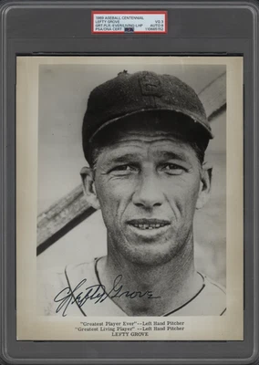 LEFTY GROVE RED SOX 1969 Baseball Centennial Signed Autographed PSA VG 3 AUTO 8 - Image 1 of 2