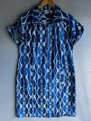 Vestido Chicos Zenergy para mujer 2 azul geométrico artístico pulóver elástico Foto 1 de 4