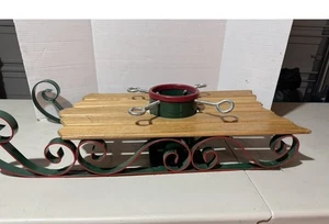 Vintage Sled Christmas Tree Stand Sled Shape Stand CAST IRON Gorgeous Rare - Picture 1 of 14