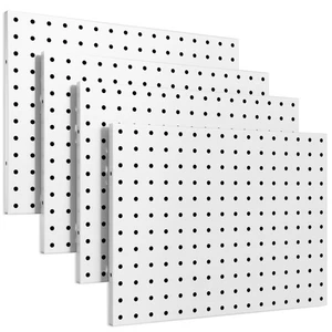 Peg Board, Confezione da 4 Pannelli in Metallo Peg Board, Bianco PegBoard Organizzatore da Parete per O... - Foto 1 di 8