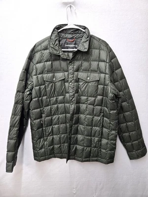 HAWKE & CO PREFORMANCE BLACK DOWN MENS QUILTED DARK OLIVE/BLACK PUFFER JACKET XL - Image 1 of 4