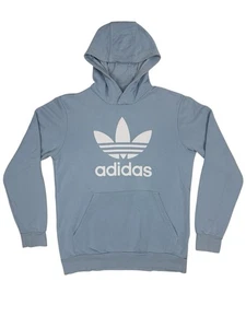 Adidas Blue Printed Logo Hoodie Youth XL (Age15/16) - Picture 1 of 17