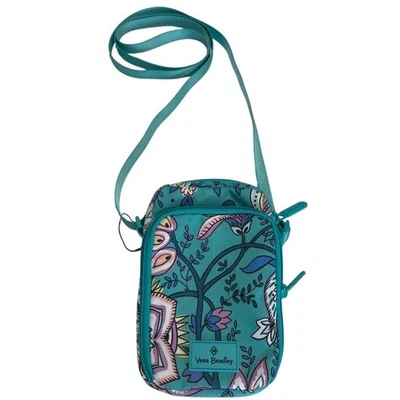 Сумка через плечо Vera Bradley с радиочастотной идентификацией ПАВЛИНИЙ САД цветочный дорожный мини хипстер  - Изображение 1 из 4