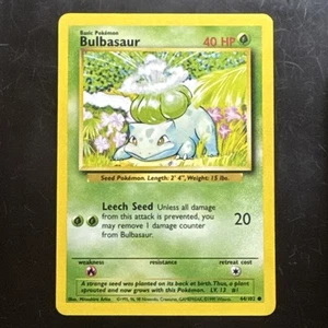 Pokémon TCG Bulbasaur Base Set 44/102 Regular Unlimited Common - Picture 1 of 3