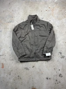 Y2K Arizona Olive Green Full Zip Fur Lined Jacket Size Large - Picture 1 of 9