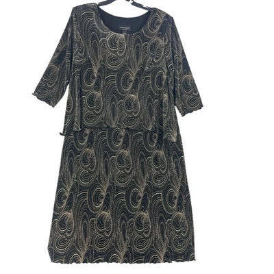 Vestido Largo Mujer Connected 20W Negro Dorado Metálico Embalable Formal Foto 1 de 4
