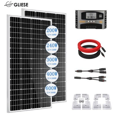 200W 300W 400W 600W Wohnmobil Set Solarmodul Solarpanel Mit Montage PV Halterung - Bild 1 von 4