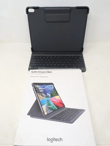 Logitech Slim Folio Pro Case Integrated Bluetooth Keyboard iPad Pro 12.9in Black - Picture 1 of 5