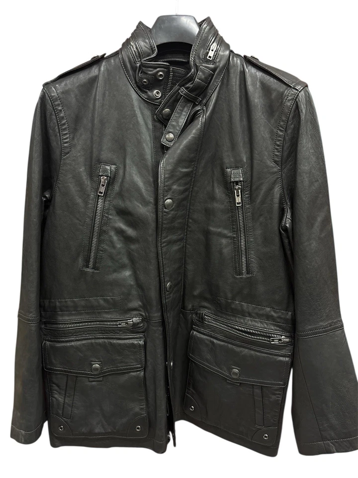 Coach Authentic Men's Leather Field Jacket Stow Hood Black US Size Large NWT - Image 1 of 4