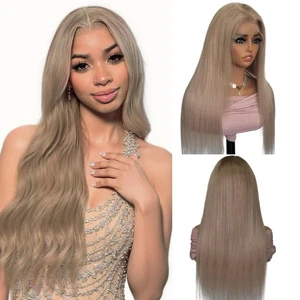 13x6 Transparent Lace Front Wigs Human Hair Ash Blonde Wig Human Hair 180% De... - Bild 1 von 7