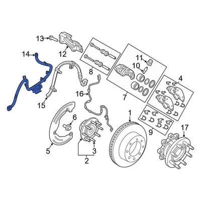 For Ram 3500 2019-2024 Ram 68351278AF Front Right Brake Hydraulic Hose Foto 1 de 4